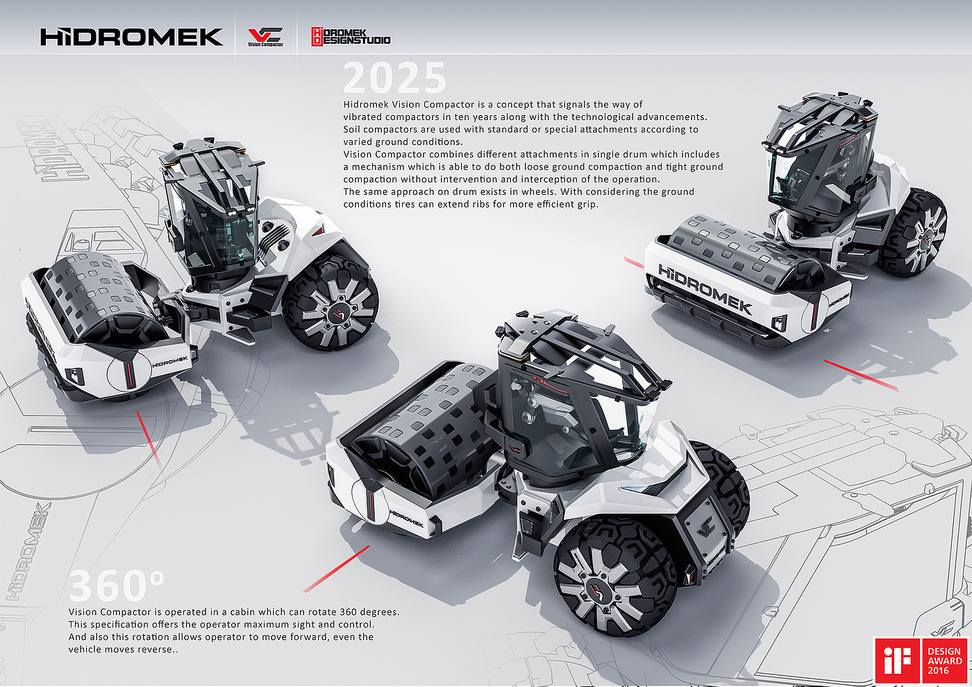 If Award，Domineering，Road compactor，Construction site tools，industrial design，